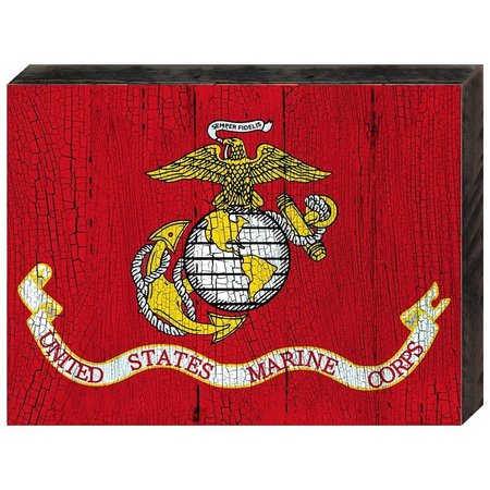 DESIGNOCRACY Marines Military Patriotic Flag Art on Board Wall Decor 85098MR18